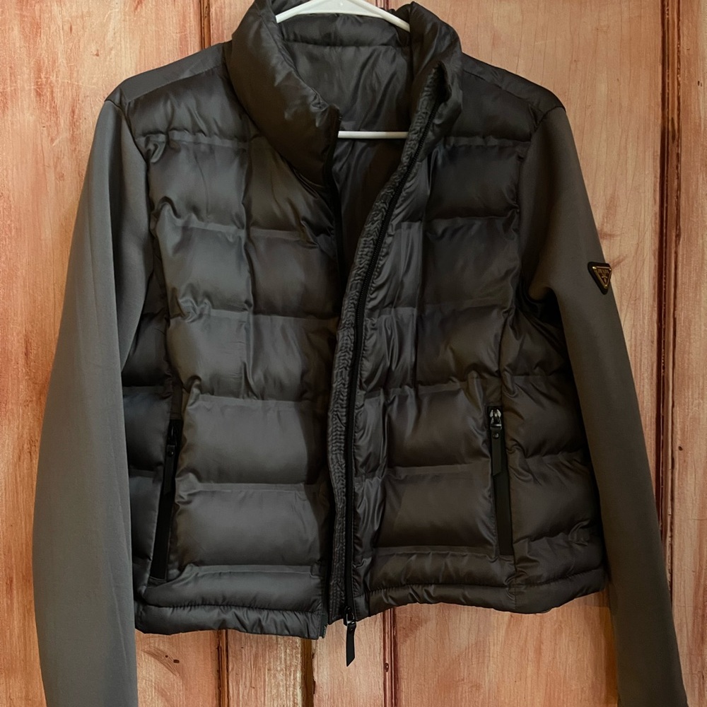 Prada cropped hybrid puffer jacket
